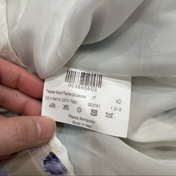 Piazza Sempione Made In Italy Womens Abstract Floral Print 100% Silk Dress Sz 42 - Picture 12 of 12